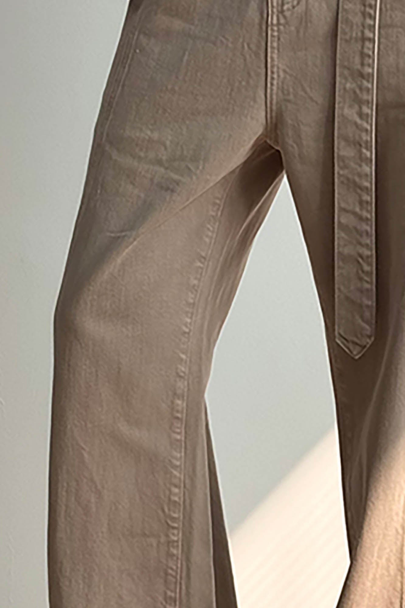 KREATE Belted-Waist Spliced Wide-Leg Pants