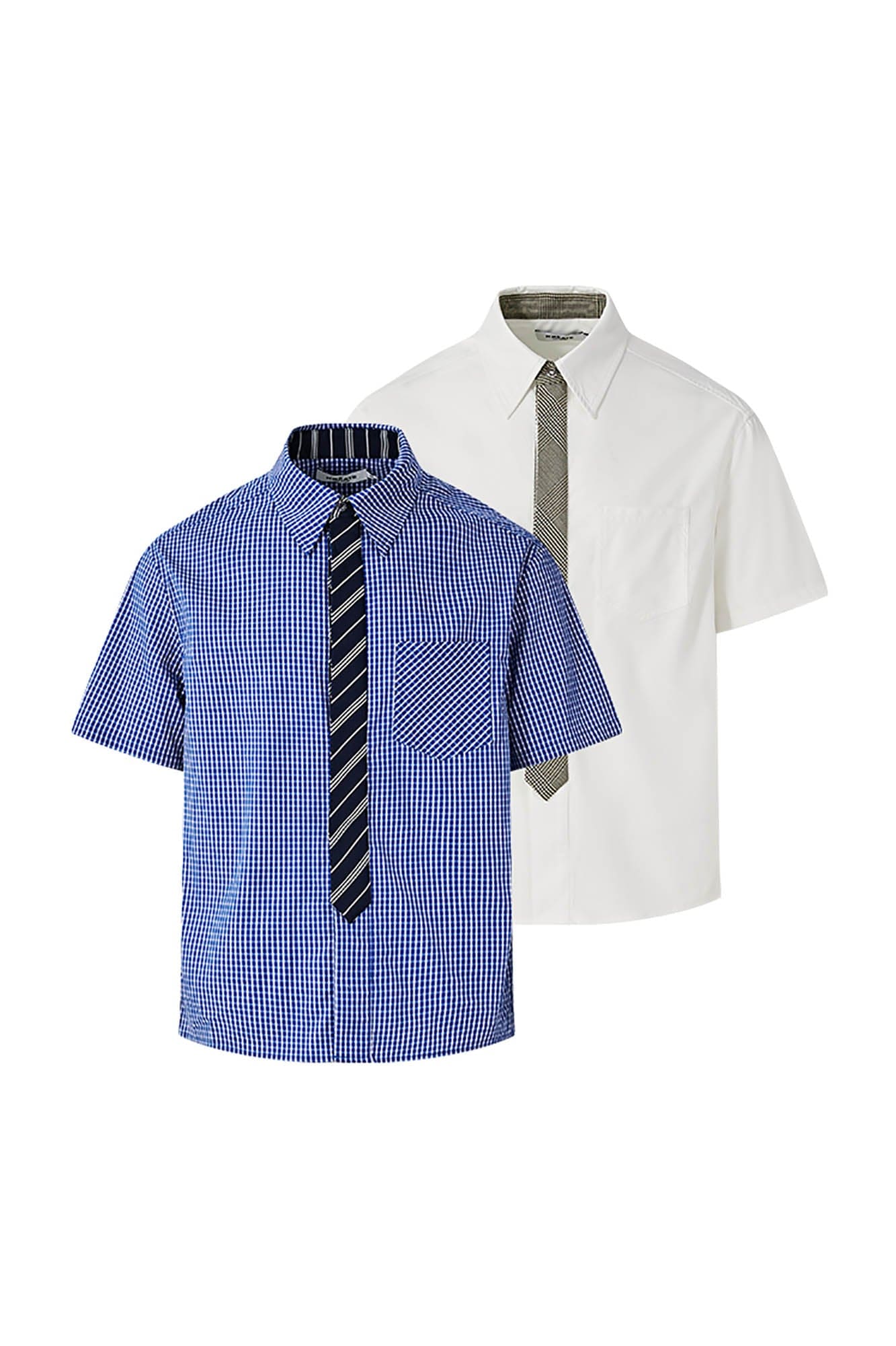 KREATE Preppy Half-Sleeve Shirt with Tie