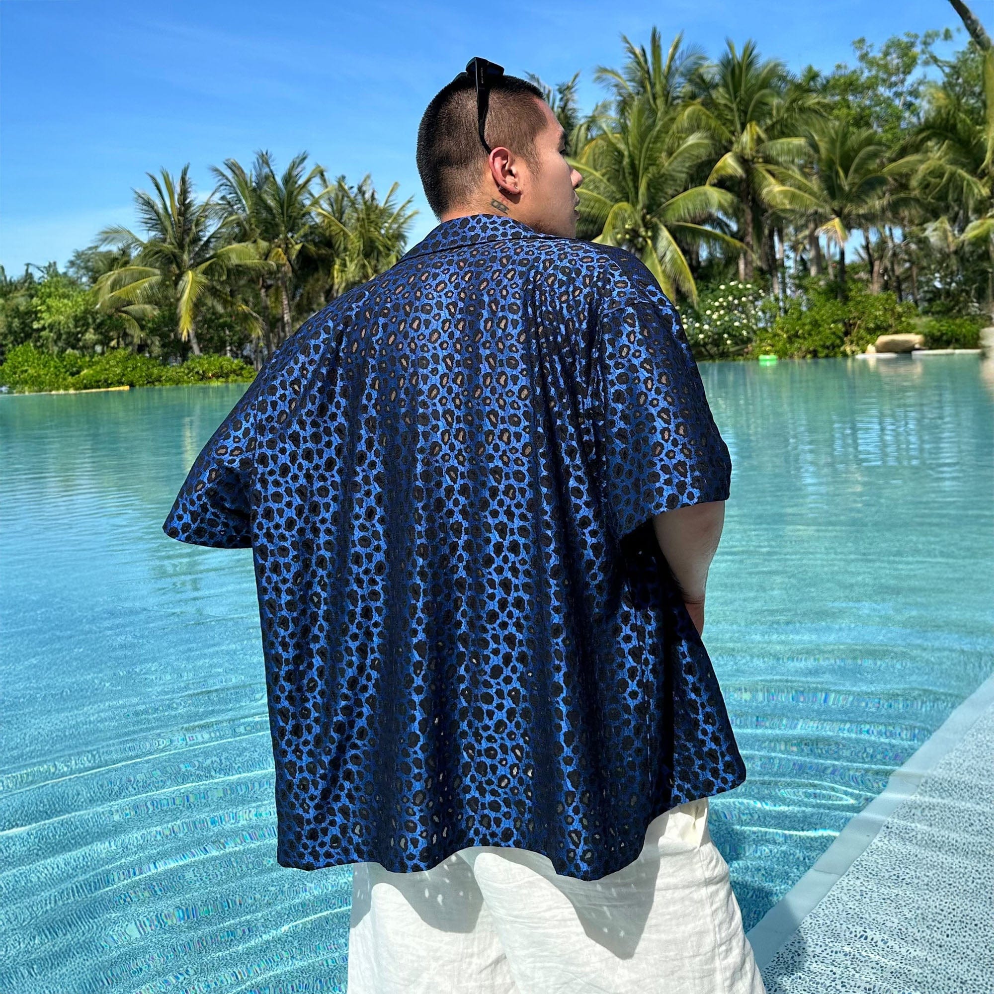 SOURPLUM Leopard Satin Half Shirt