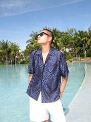 SOURPLUM Leopard Satin Half Shirt