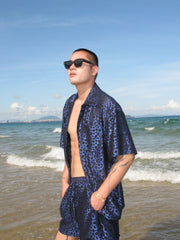 SOURPLUM Leopard Satin Half Shirt