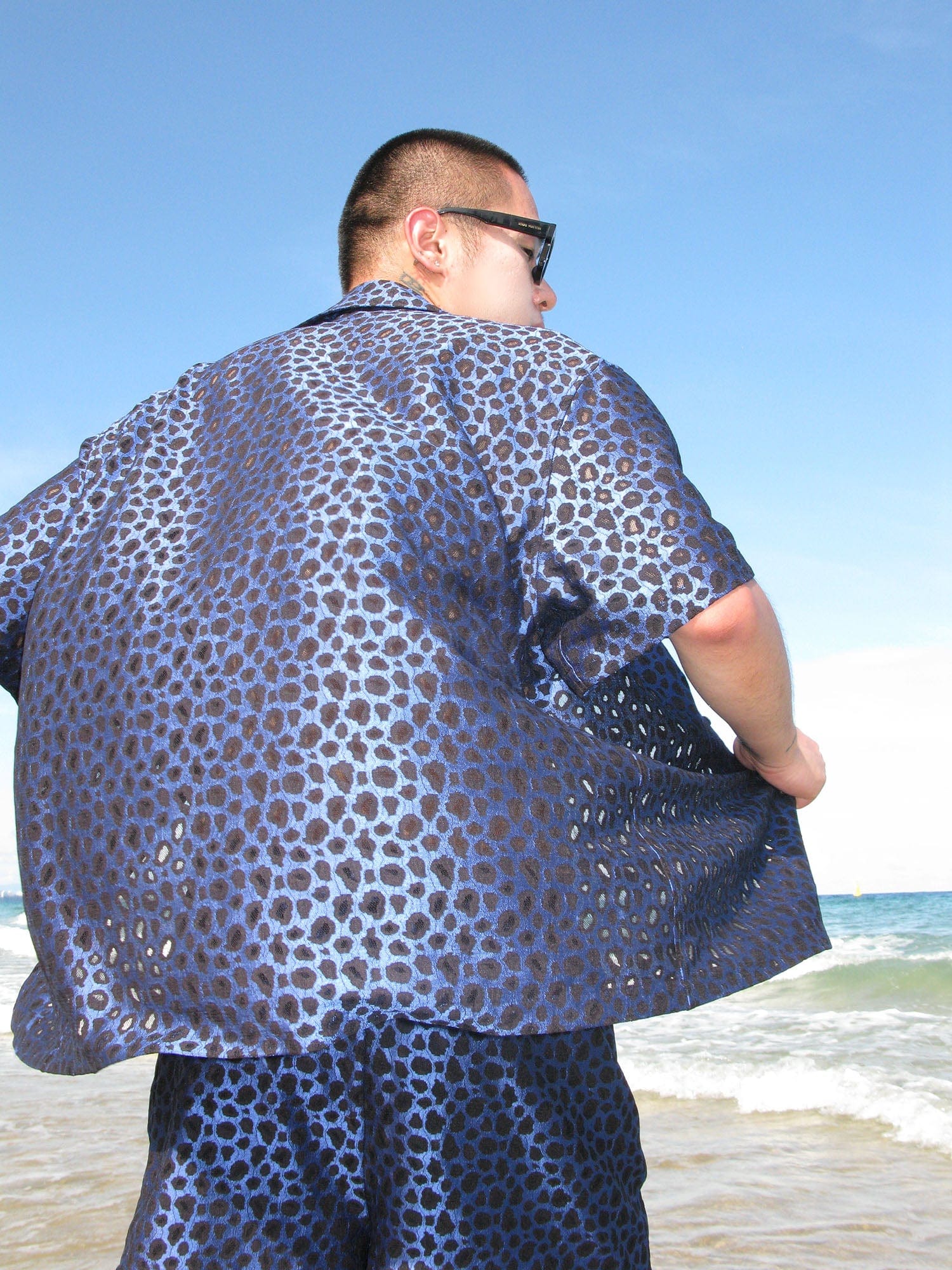 SOURPLUM Leopard Satin Half Shirt