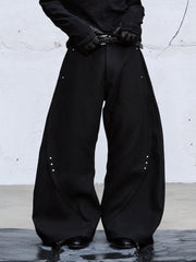 CATSSTAC Curved Draped Wide-Leg Trousers