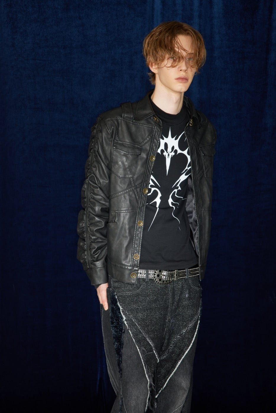DND4DES Faux Leather Wrinkled Jacket