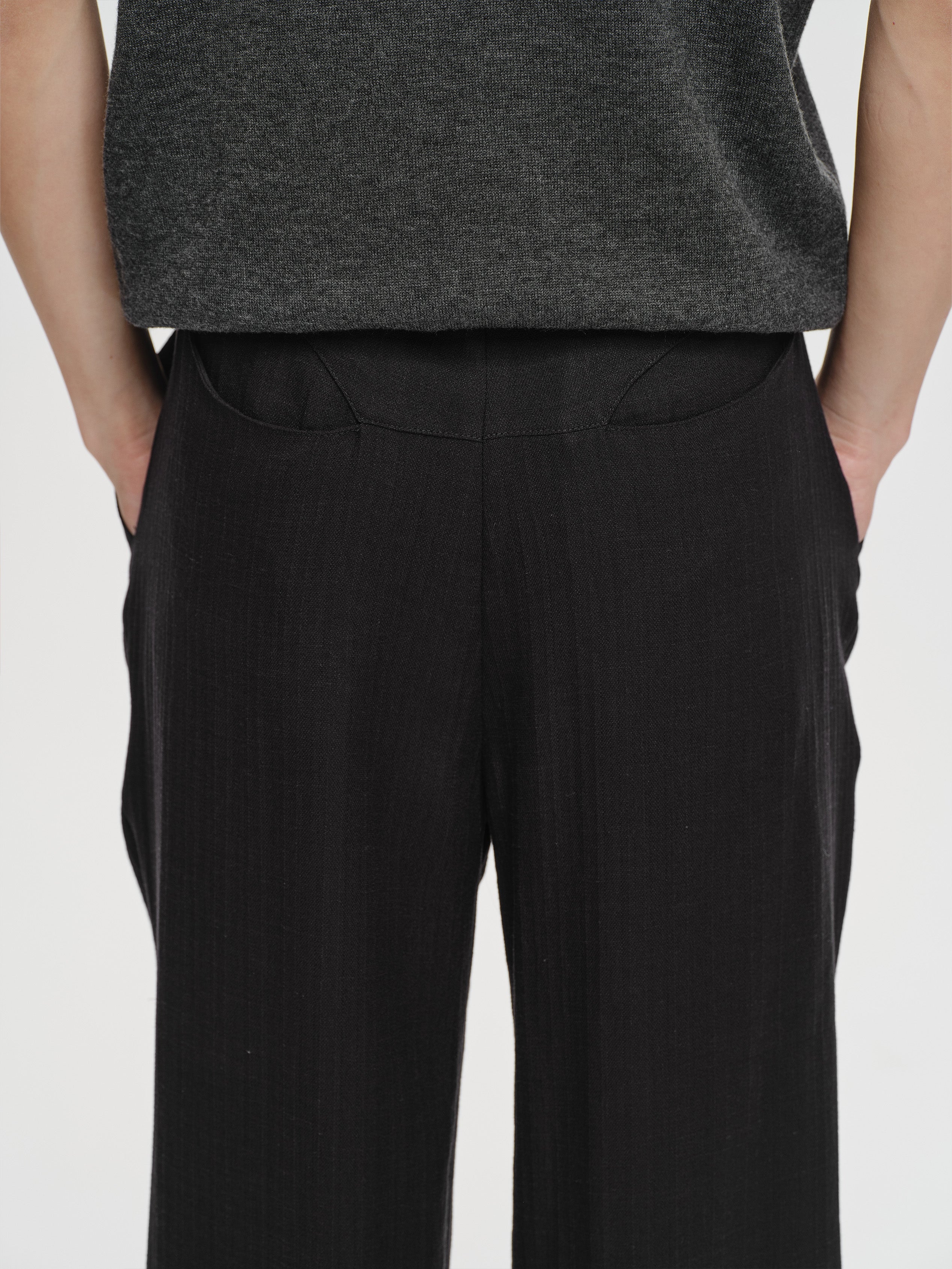 CATSSTAC Linen-Tencel Pleated Straight-Leg Trousers