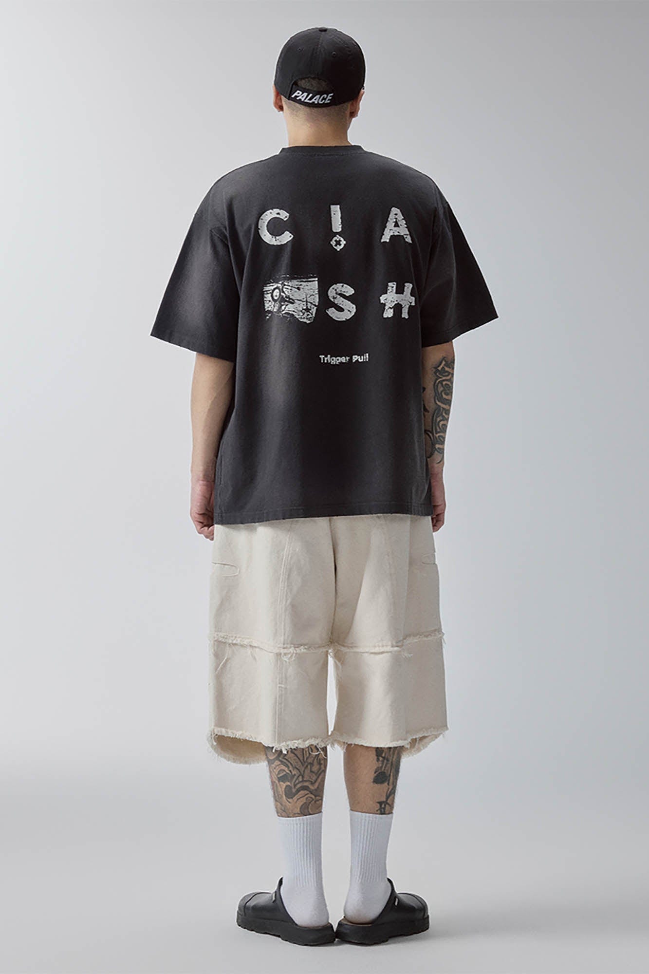 F2CE Layered Spliced Frayed-Edge Shorts