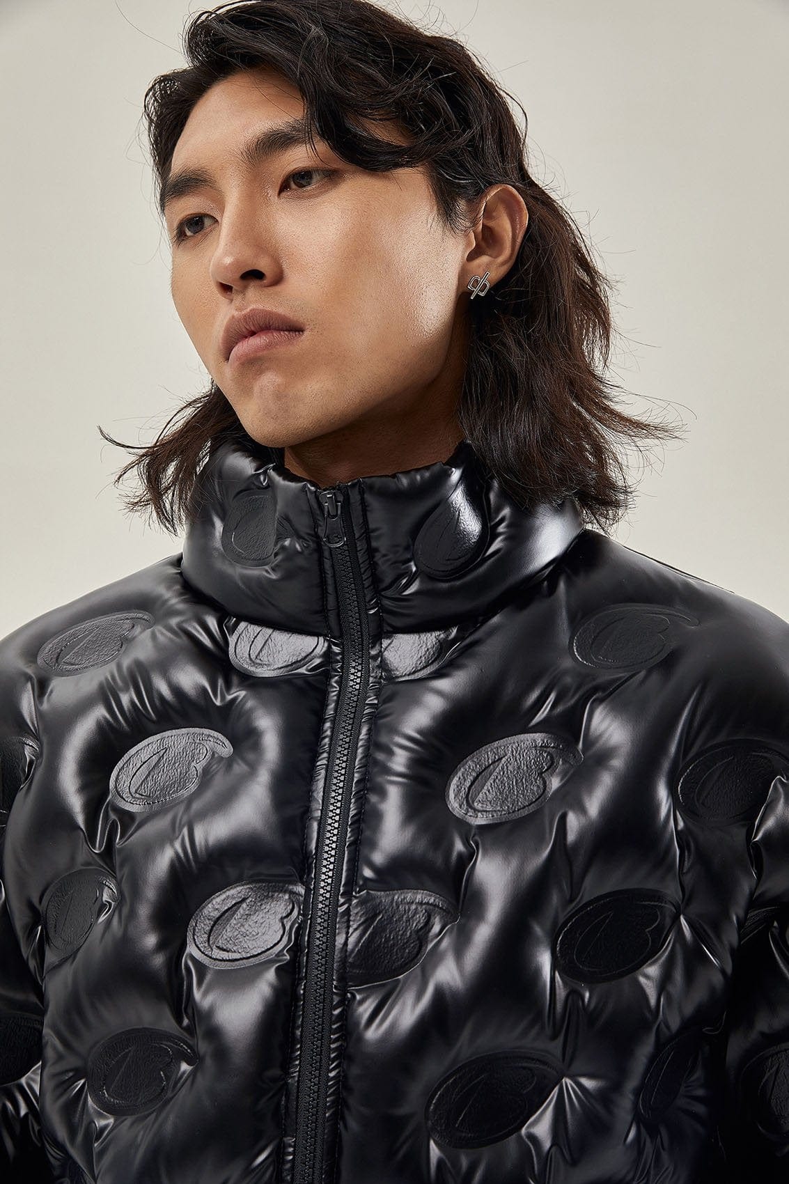 BONELESS High Collar Embossed Down Jacket
