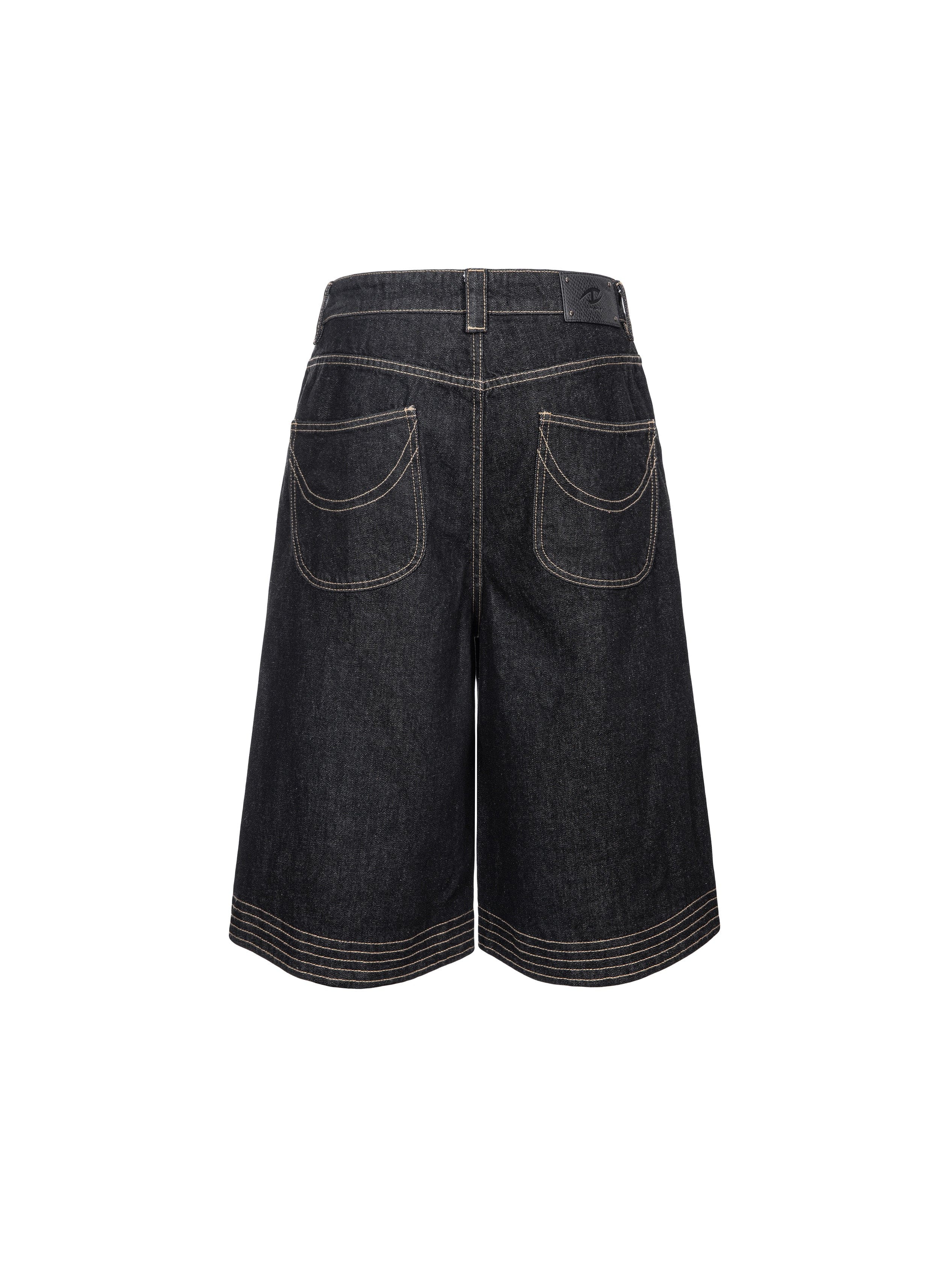 CATSSTAC Contrast Stitch Middle Spliced Raw Denim Jeans