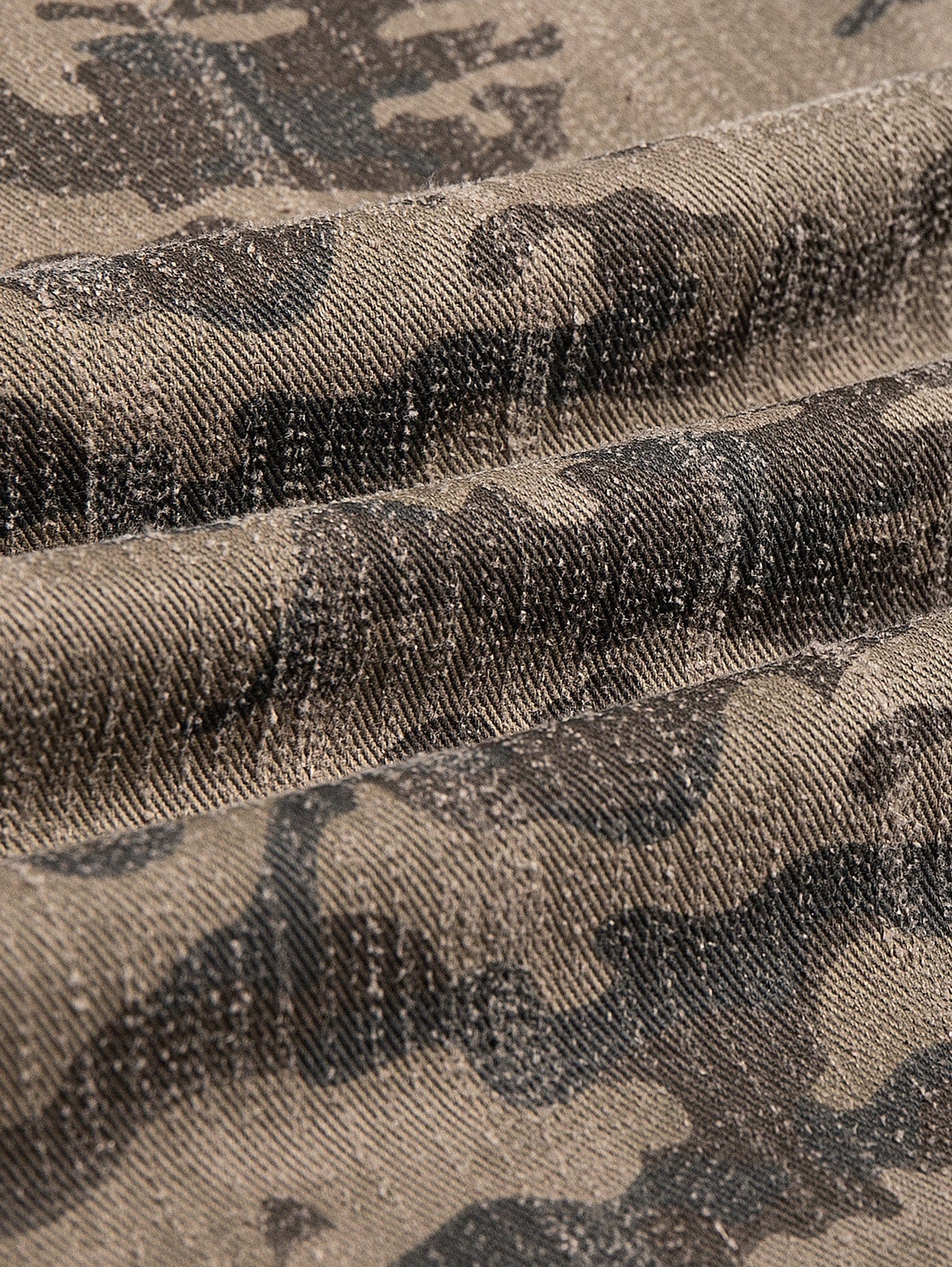 LEONSENSE Deconstructed Camo Cargo Shorts