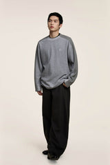 OPICLOTH Essential Spliced Textured Sweatshirt