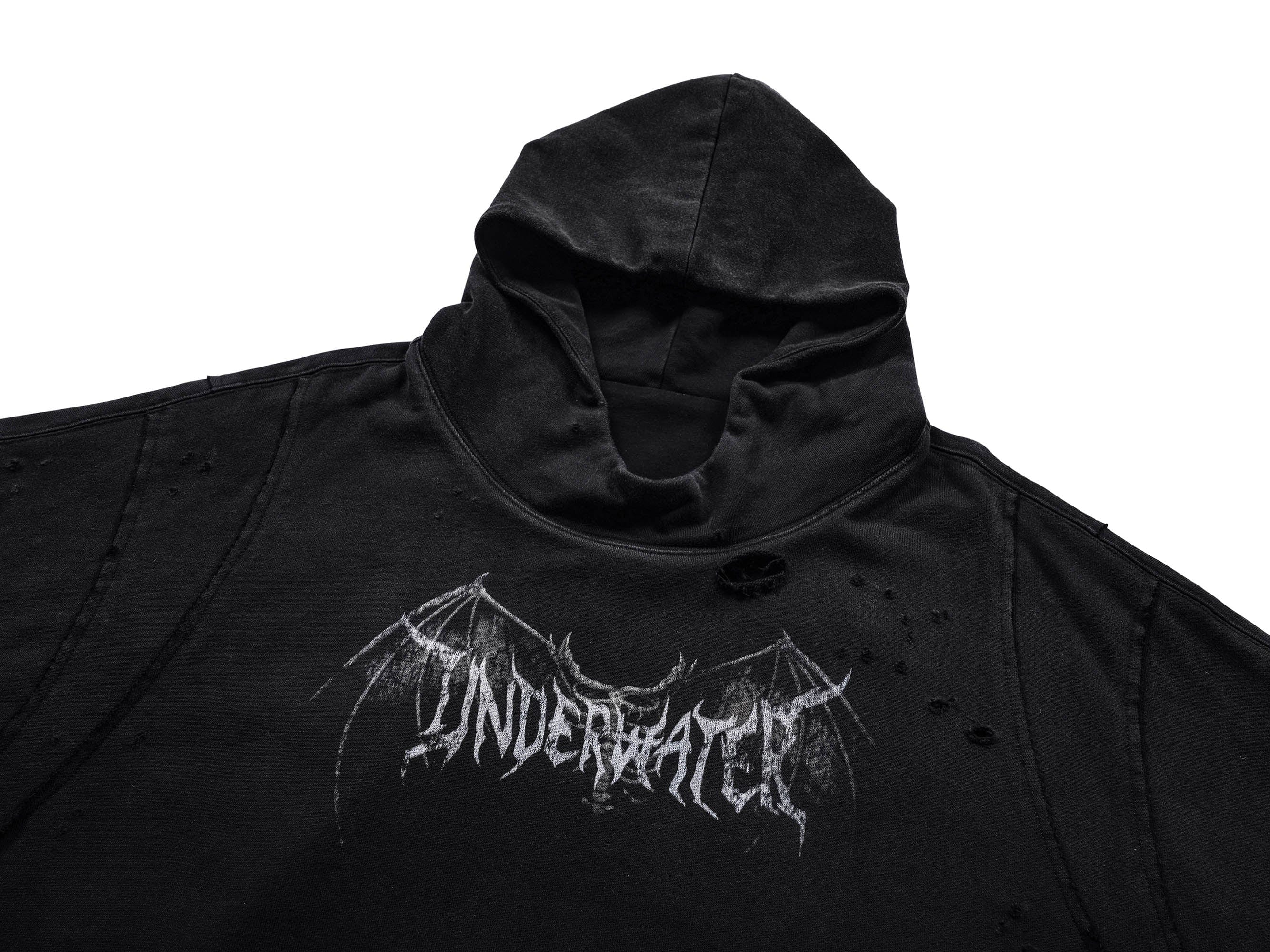 UNDERWATER Hellbound Wing Distressed Elevated Hoodie