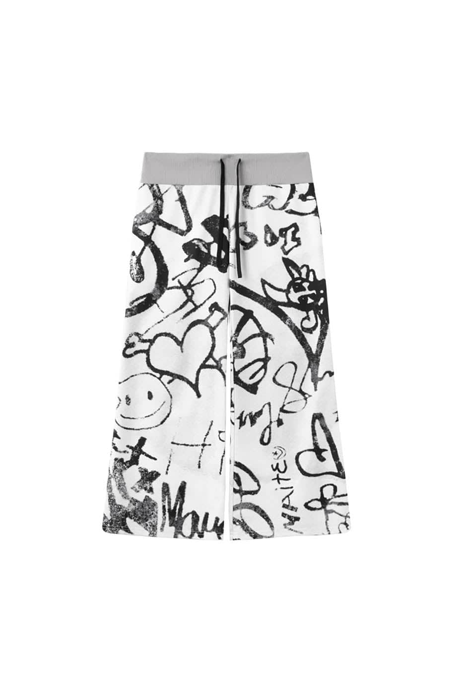 DAMAGE ASIA Doodle Full-Print Wide-Leg Pants