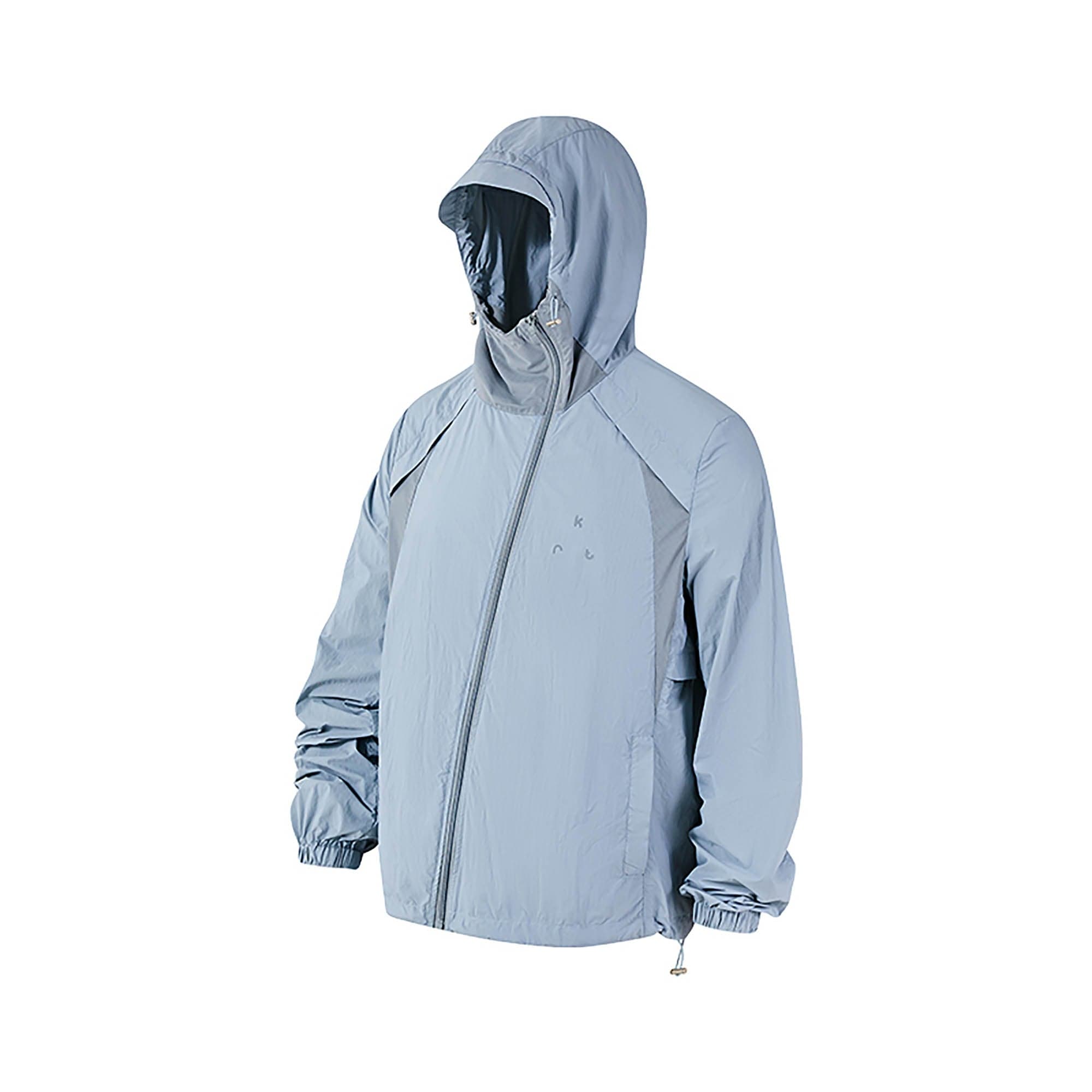 KREATE Asymmetrical Zip Mesh-Paneled UV Protection Hooded Jacket
