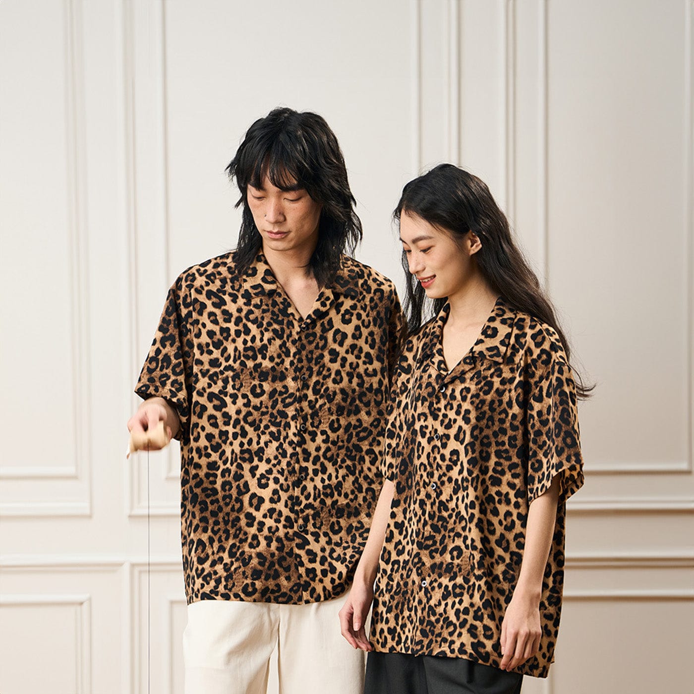 EPIC POETRY Leopard Cuban Half Shirt