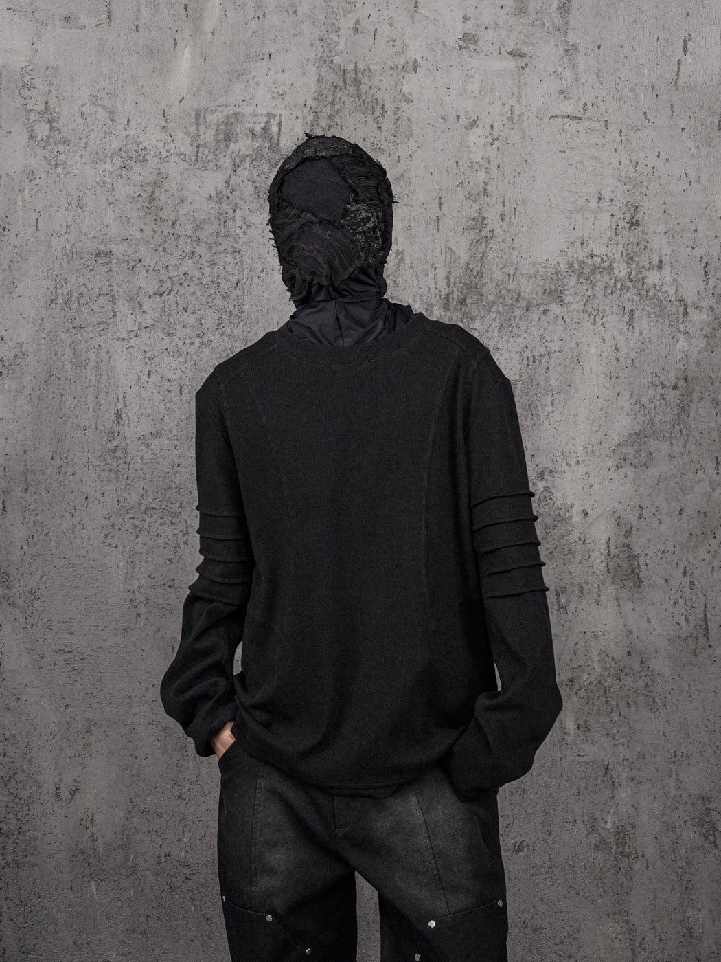 UNDERWATER Distressed Deconstructed Light Sweatshirt Black