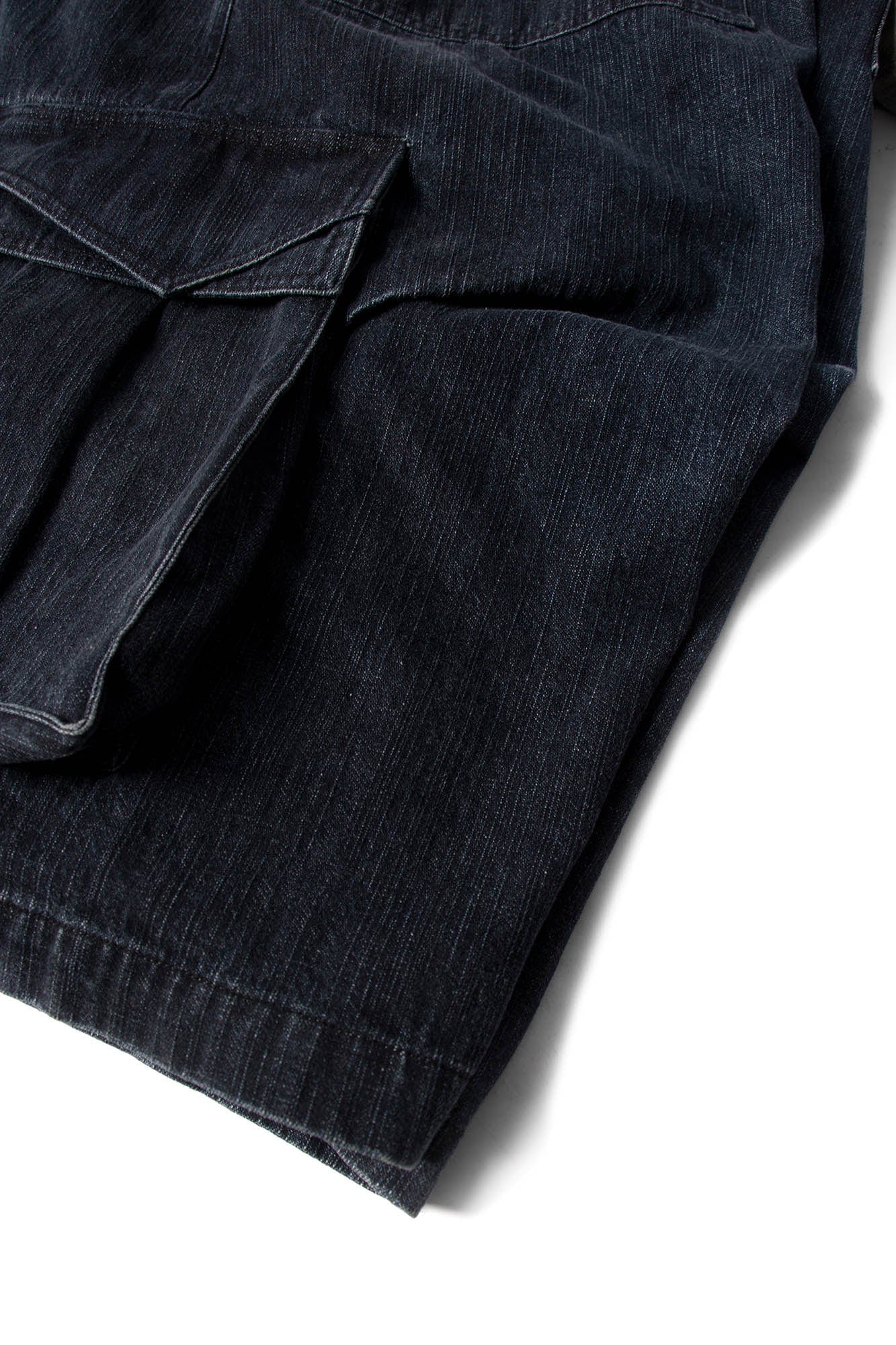 RELABEL Detachable Plaid Drape Denim Shorts