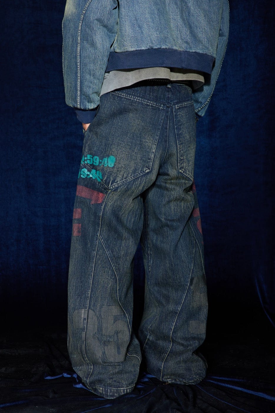 DND4DES Spliced Graffiti Wide-Leg Jeans