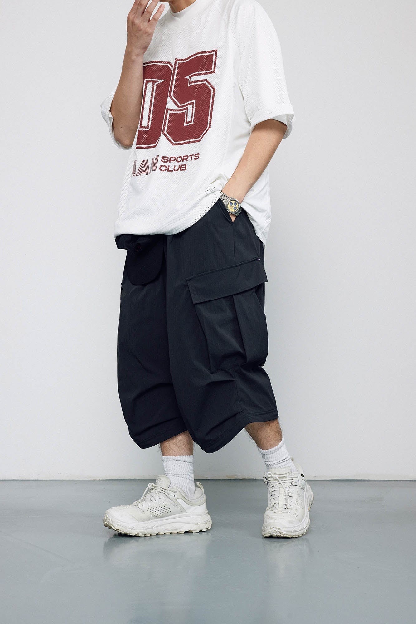 BANANA CLUB Crinkled Multi-Pocket Detachable Cargo Pants