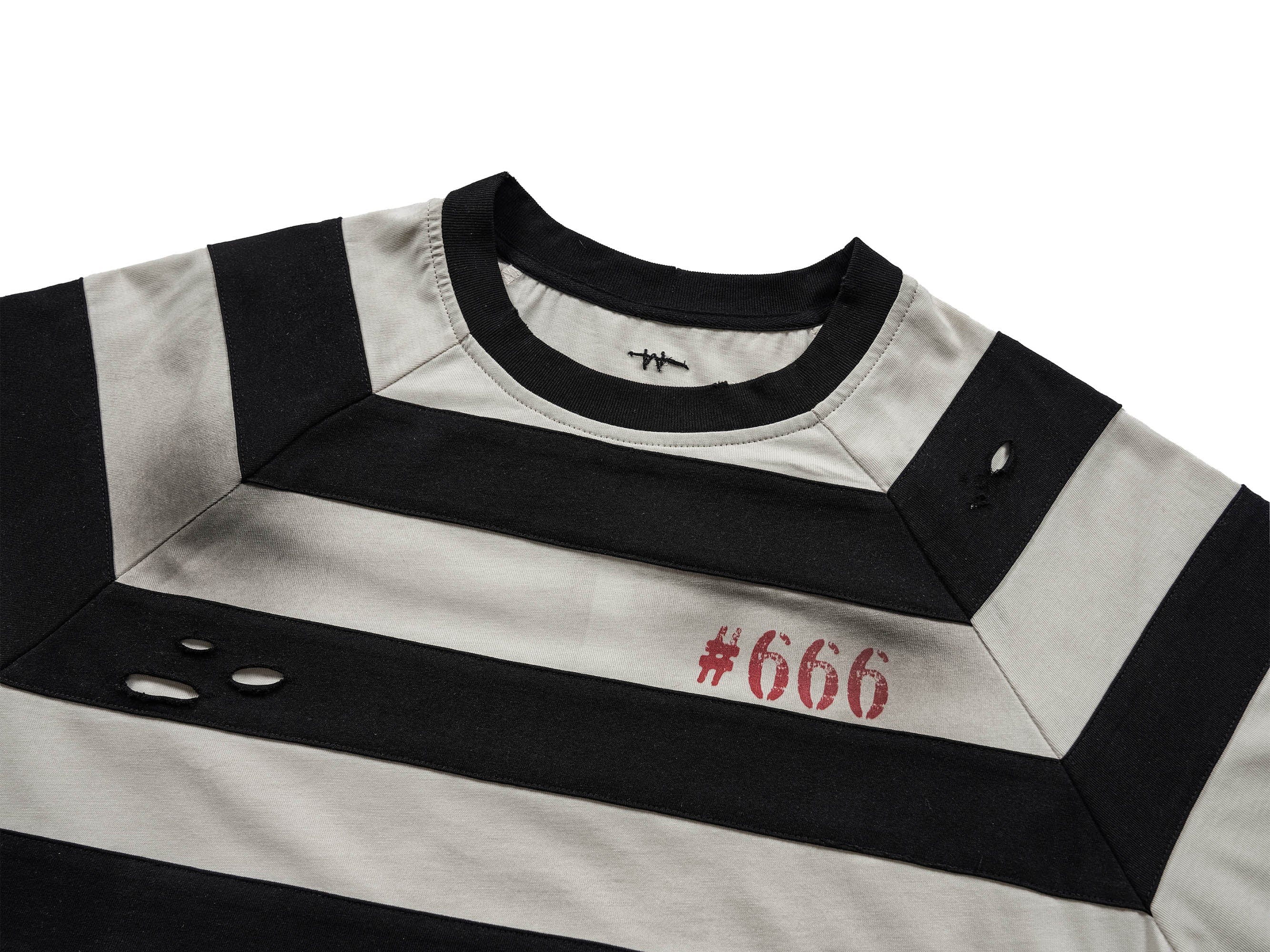 UNDERWATER The Jailbird Distressed Striped T-Shirt