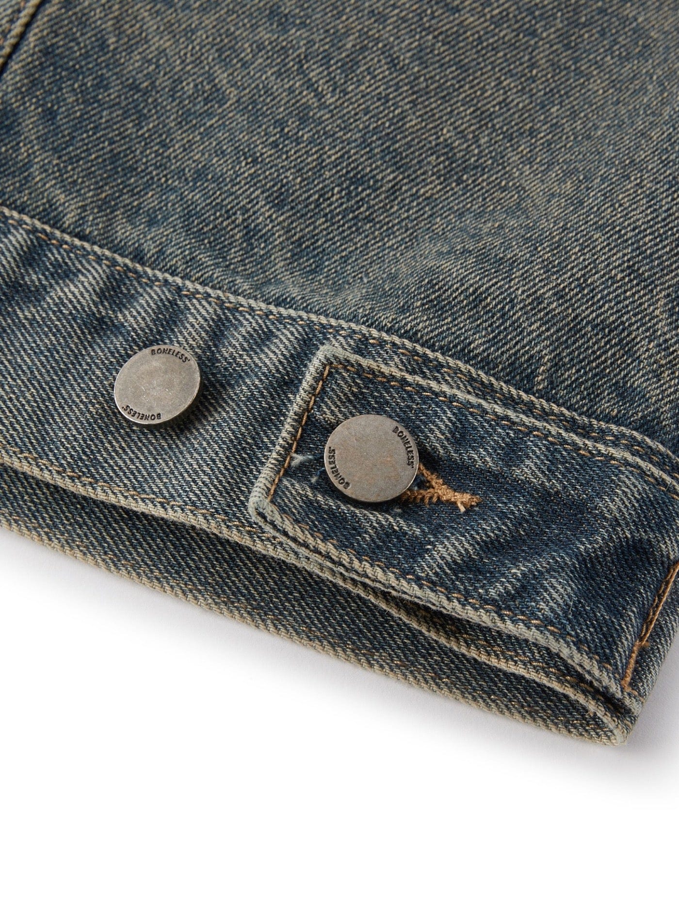 BONELESS Washed Spliced Denim Jacket