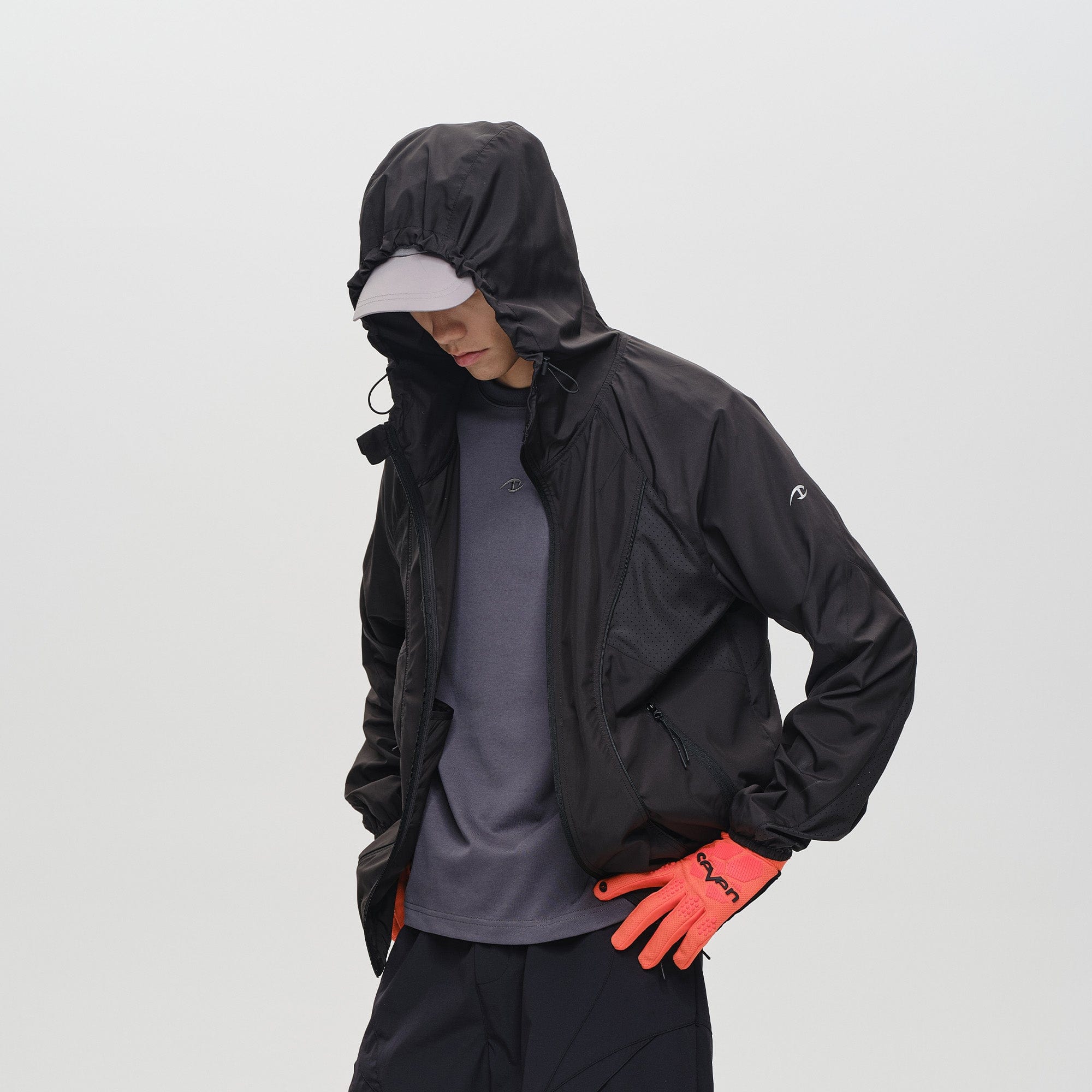 CATSSTAC Spliced Laser-Perforated Waterproof UV Production Hooded Jacket