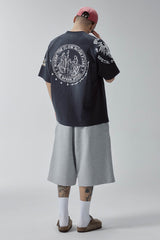 F2CE Distressed Badge Graphic Raglan T-Shirt