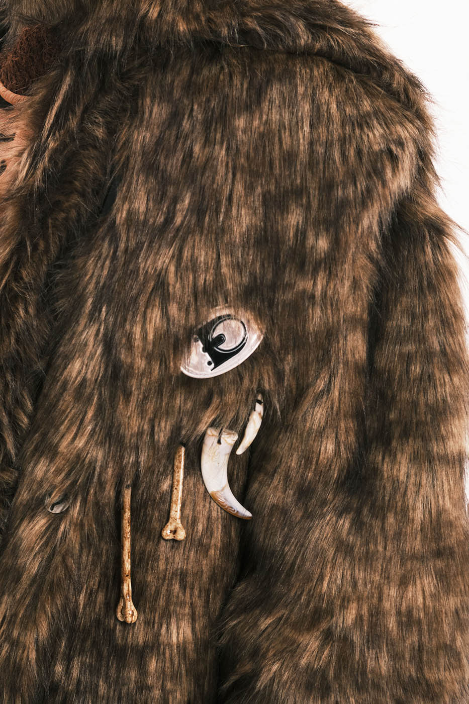 EMBRYO Faux Fur Bone Coat
