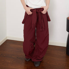 ASSEEN Detachable Draped Flap Wrinkled Parachute Pants