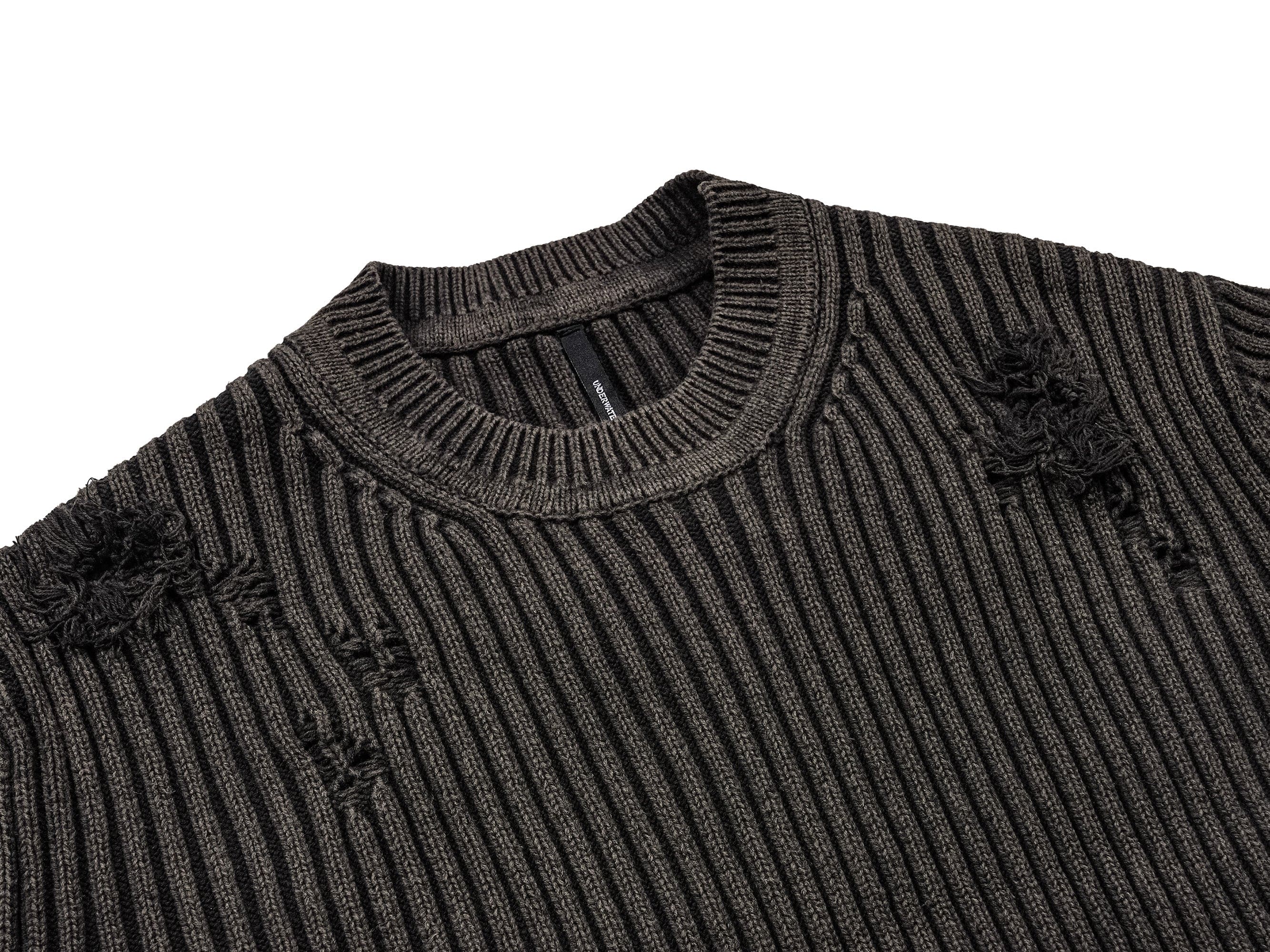 UNDERWATER Wasteland Ripped Sweater Charcoal