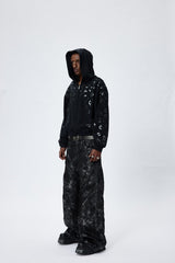 DND4DES Faux Leather Wrinkled Motorcycle Pants