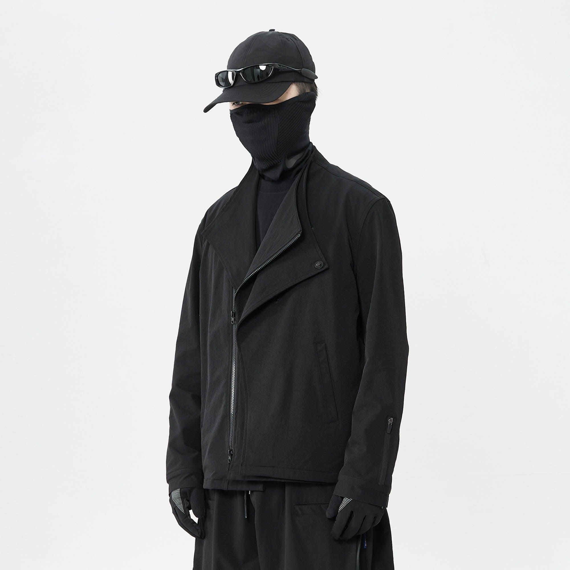 SILENSTORM Asymmetrical Double-Lapel Zipper Blazer Jacket