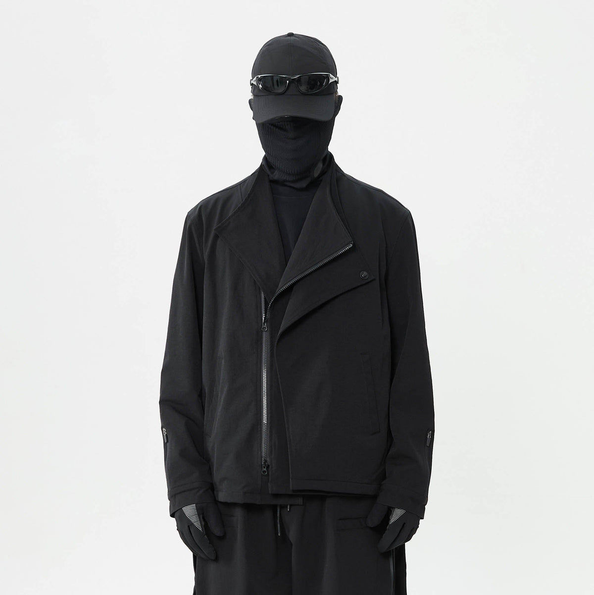 SILENSTORM Asymmetrical Double-Lapel Zipper Blazer Jacket