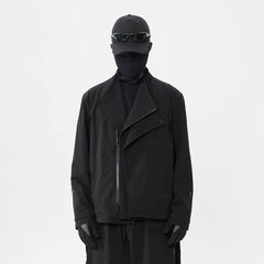 SILENSTORM Asymmetrical Double-Lapel Zipper Blazer Jacket