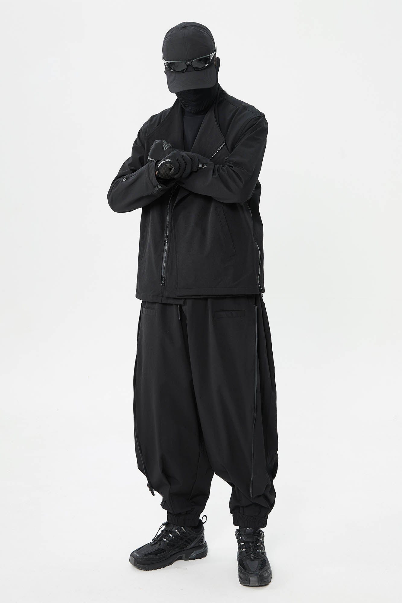 SILENSTORM Asymmetrical Double-Lapel Zipper Blazer Jacket