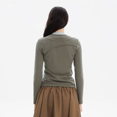 ERROR CODE ROBOT Asymmetrical Contrast Layered Long-Sleeve Tee
