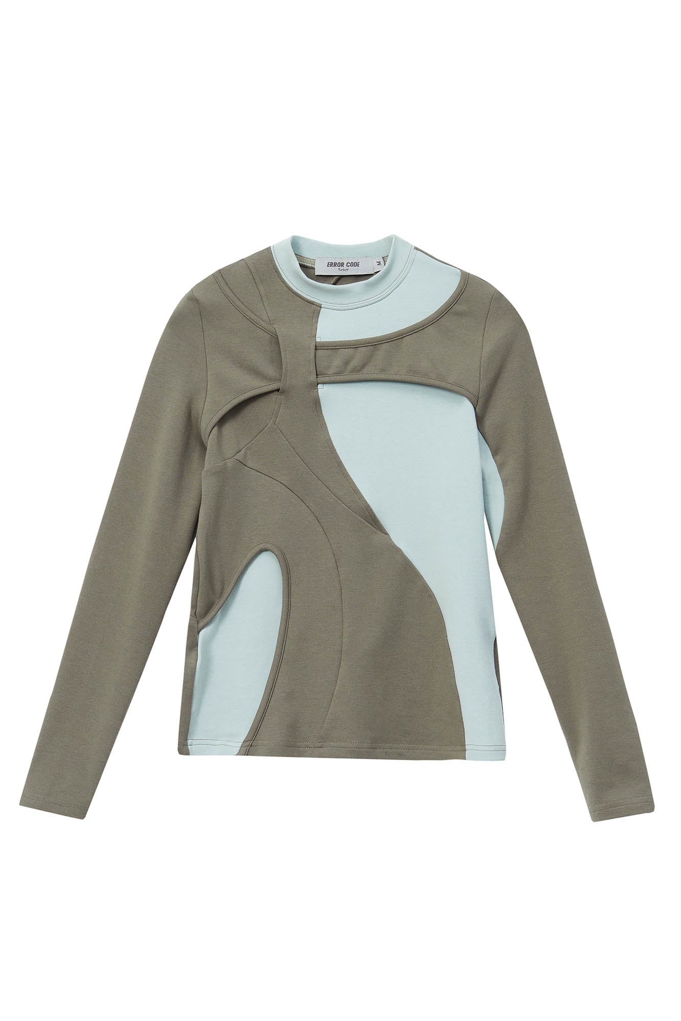 ERROR CODE ROBOT Asymmetrical Contrast Layered Long-Sleeve Tee
