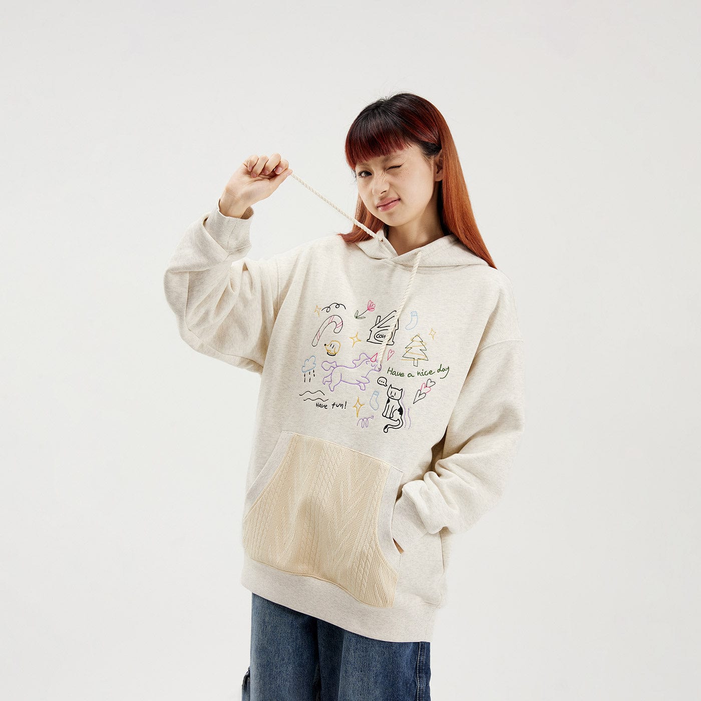 CONKLAB Doodle Knitted Pocket Hoodie