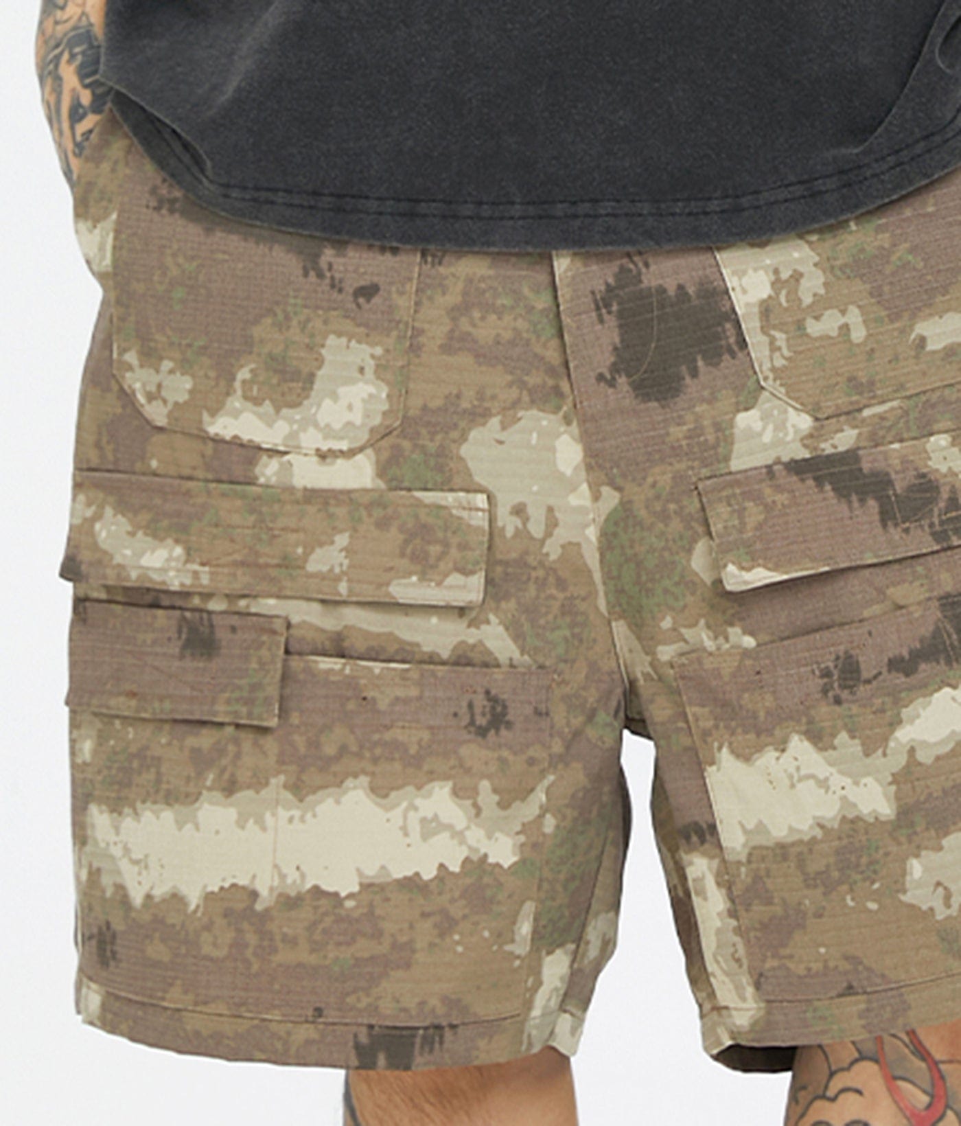 F2CE Retro Camo Multi Pocket Buckle Shorts