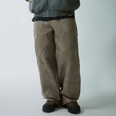 F2CE Distressed Paneled Waxed Pants