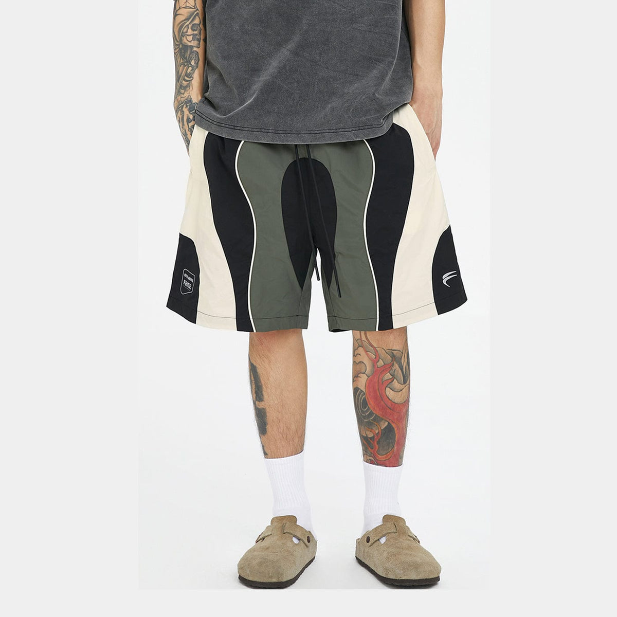 F2CE Spliced Color Block Logo Shorts