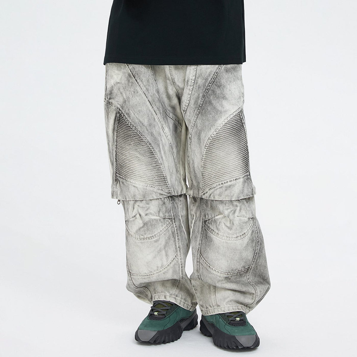 F2CE Distressed Detachable Parachute Pants