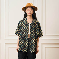 EPIC POETRY Geometric Floral Cuban Shirt