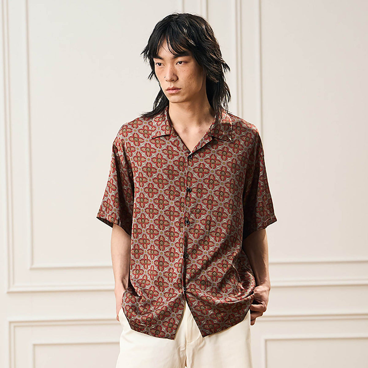 EPIC POETRY Medieval Tile Cuban Half Shirt