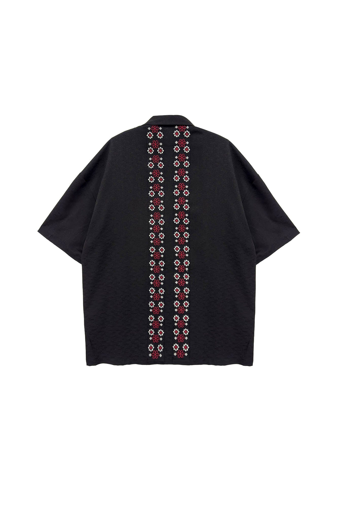 MIICHOUS Fair Isle Embroidered Half Shirt