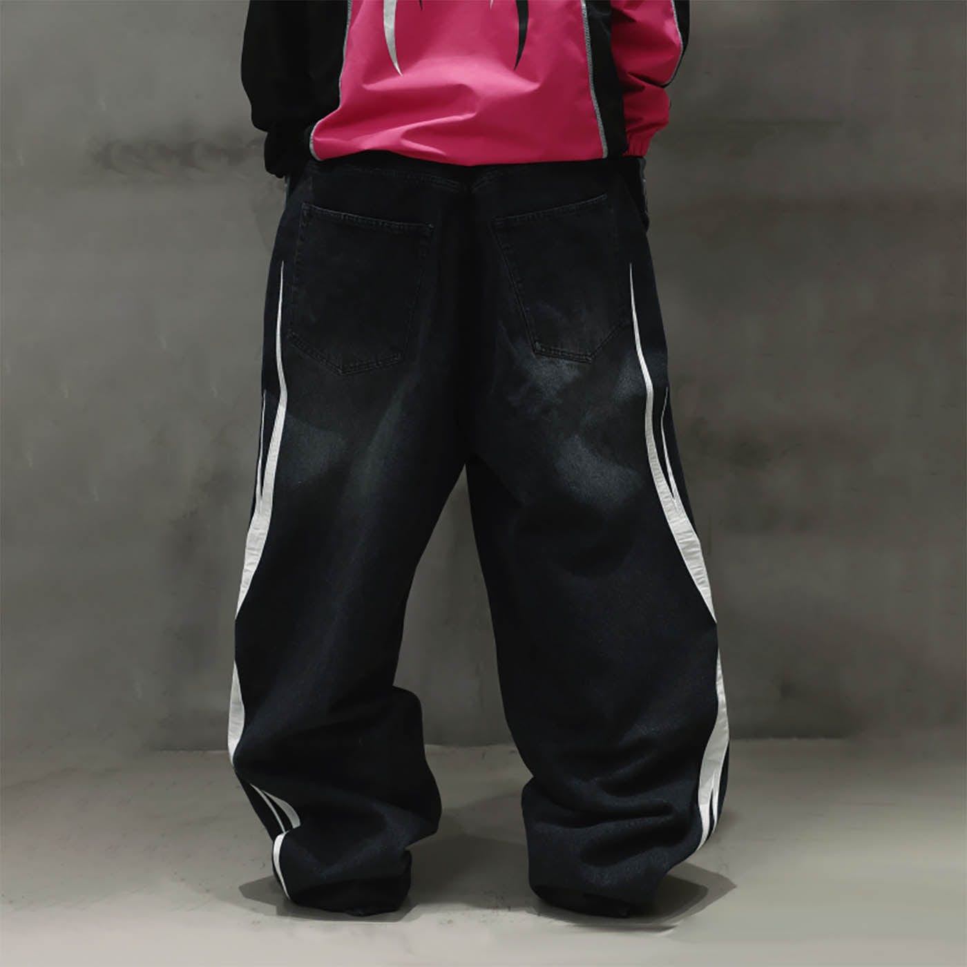 RTVG Washed Patchwork Baggy Jeans