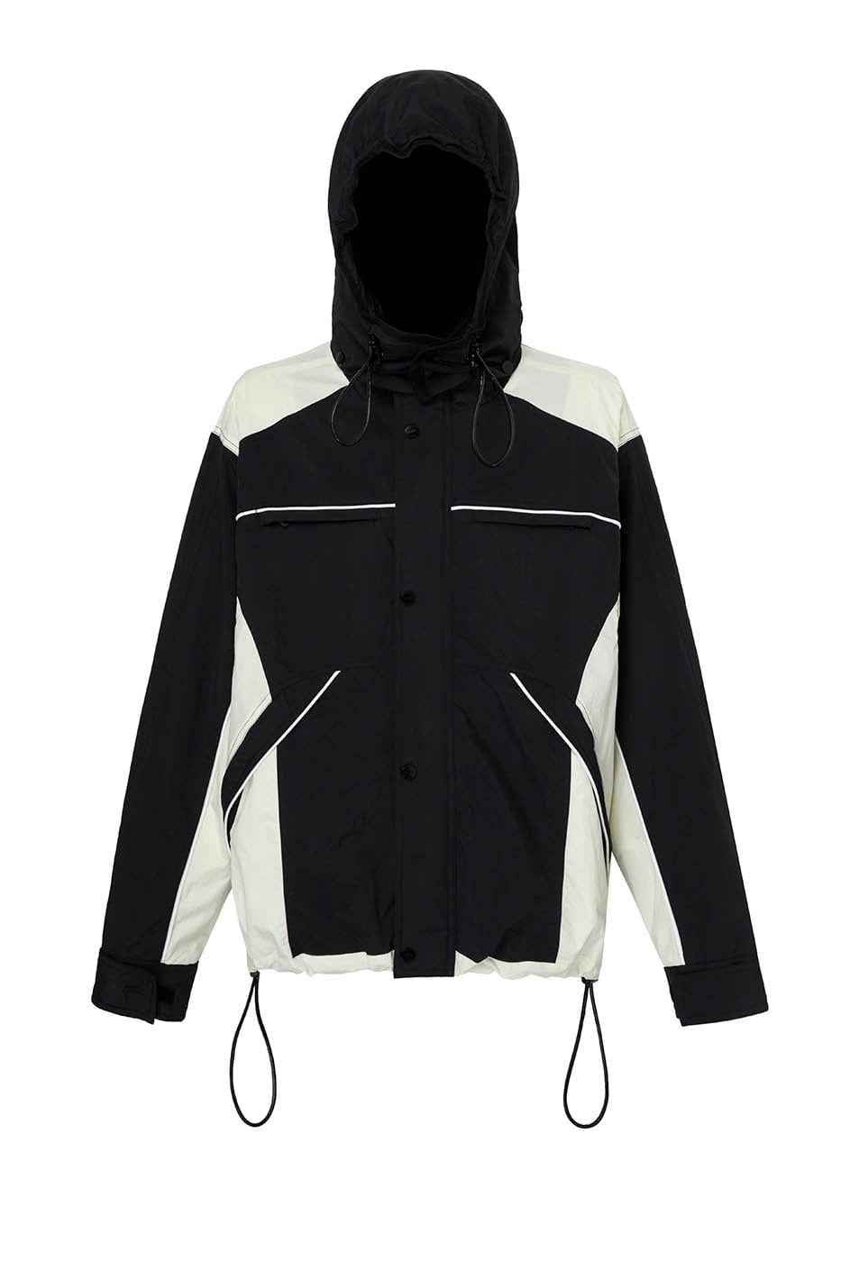 F2CE Deconstructed Detachable-Hood Color-Block Windbreaker