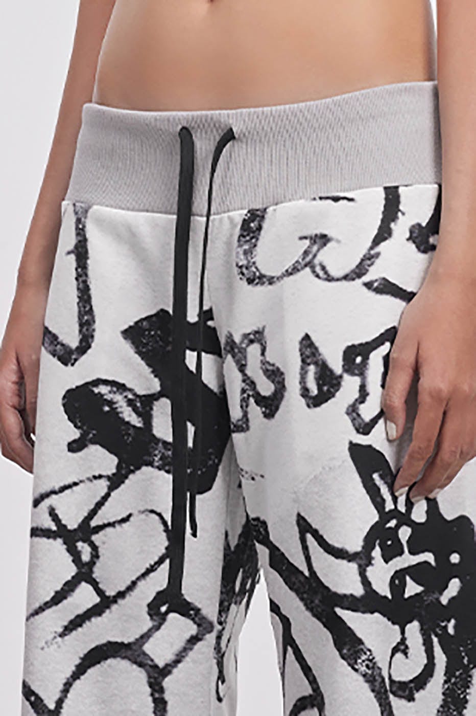 DAMAGE ASIA Doodle Full-Print Wide-Leg Pants