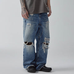 F2CE Ripped Curved Spliced Jeans