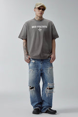 F2CE Ripped Curved Spliced Jeans
