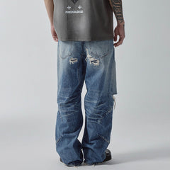 F2CE Ripped Curved Spliced Jeans